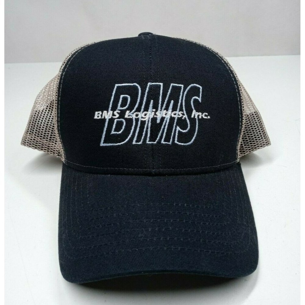 Vintage BMS Logistics Inc. Mesh Back Embroidered Snapback Baseball Cap